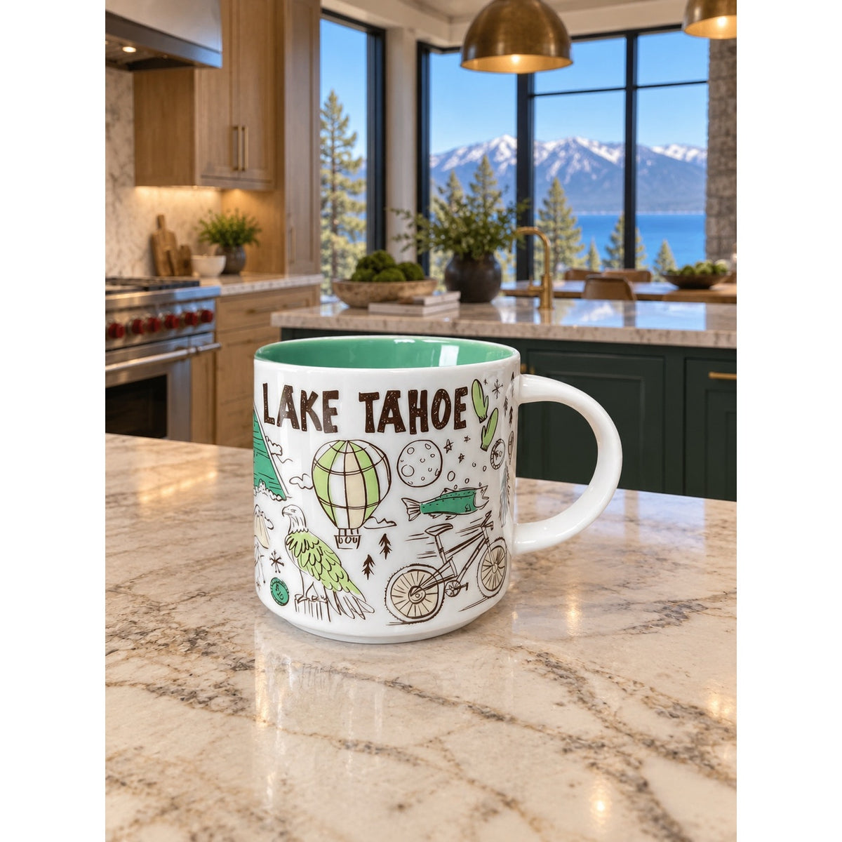 Starbucks Lake Tahoe Been There Series 14 Oz Coffee Mug Cup BTS EUC