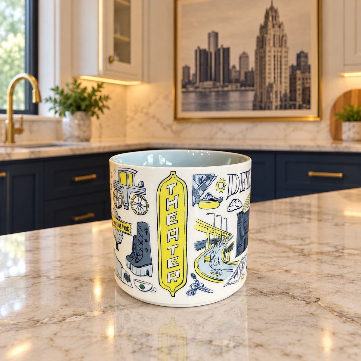 Starbucks Detroit Been There Series Coffee Mug 14 oz Michigan NWT no Box