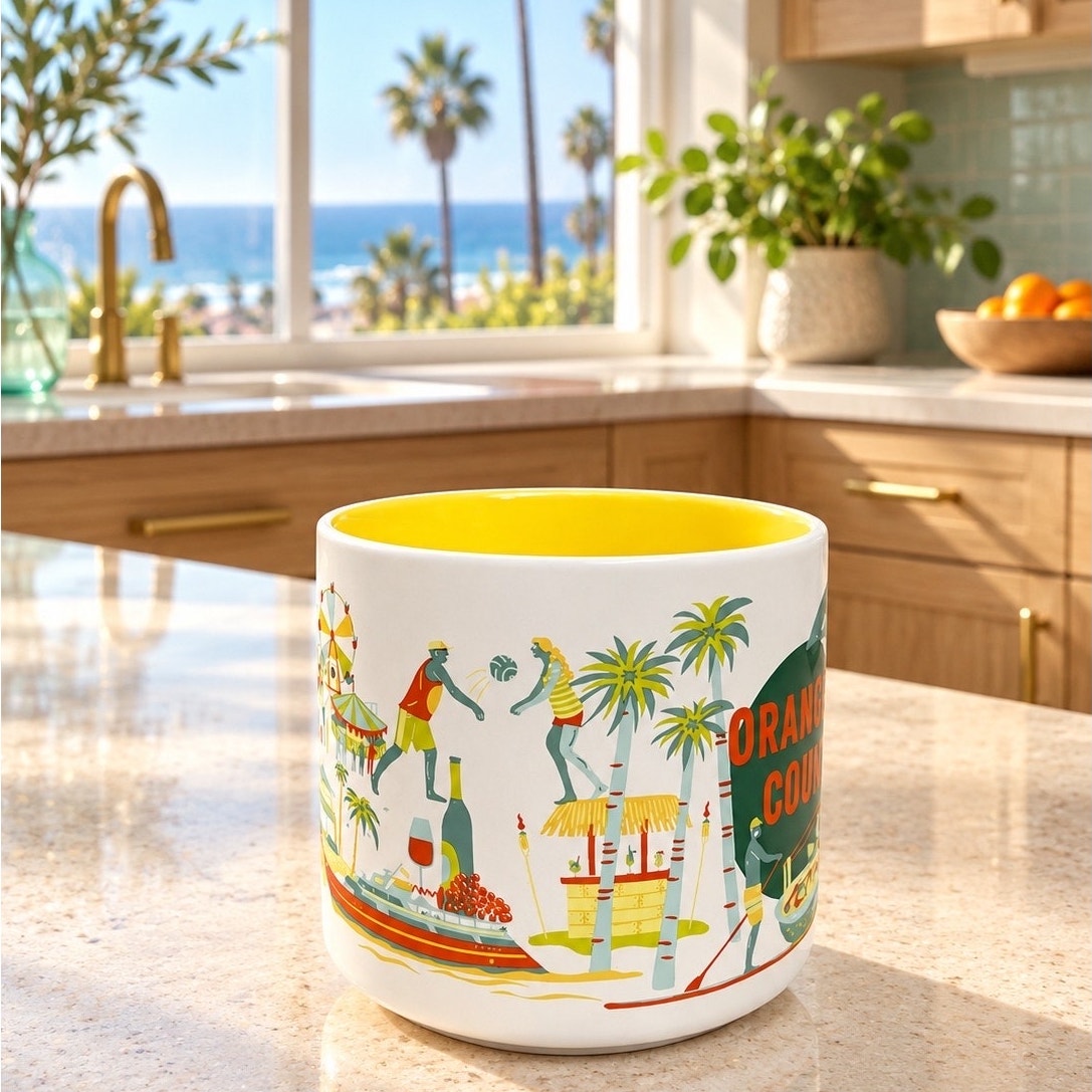 Starbucks Orange County Discovery Series Mug 14 oz Yellow Interior