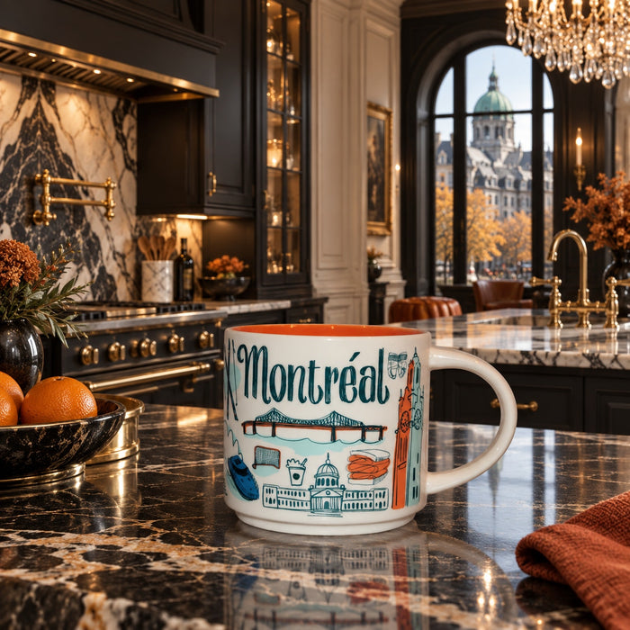 Starbucks Montreal Been There Series 14 oz Mug Orange Interior New w SKU