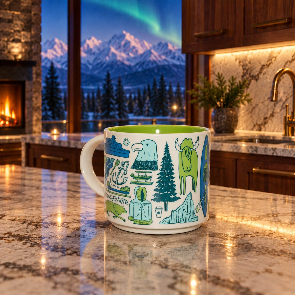 Starbucks Alaska Been There Series BTS 14oz Coffee Mug Cup EUC
