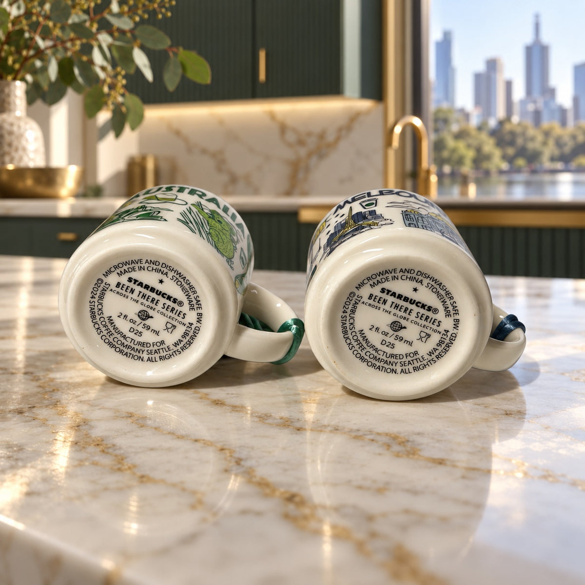 Starbucks Melbourne Australia 2oz Espresso Cup Set of 2 NWT