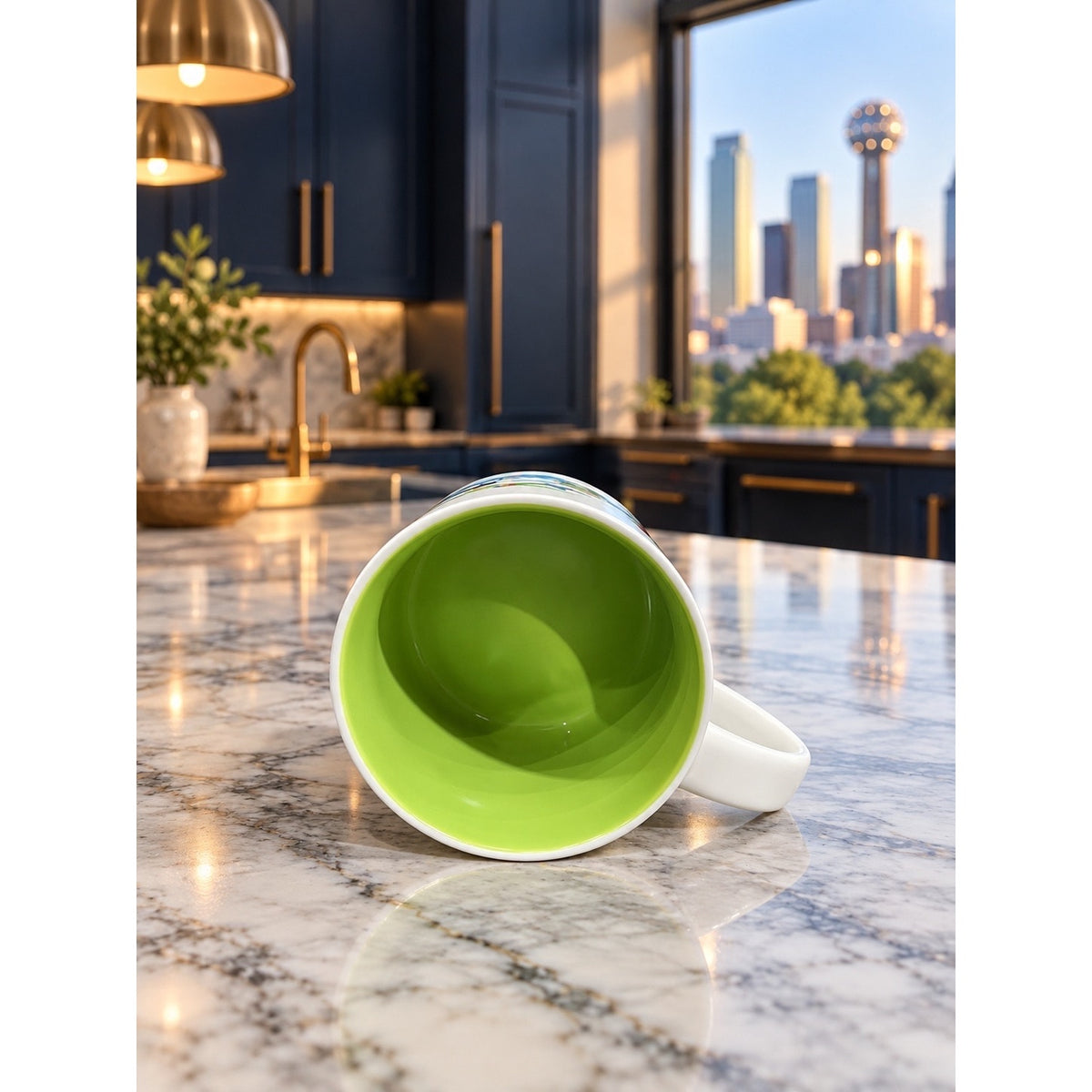 Starbucks Dallas Discovery Series Mug 14 oz Green Interior