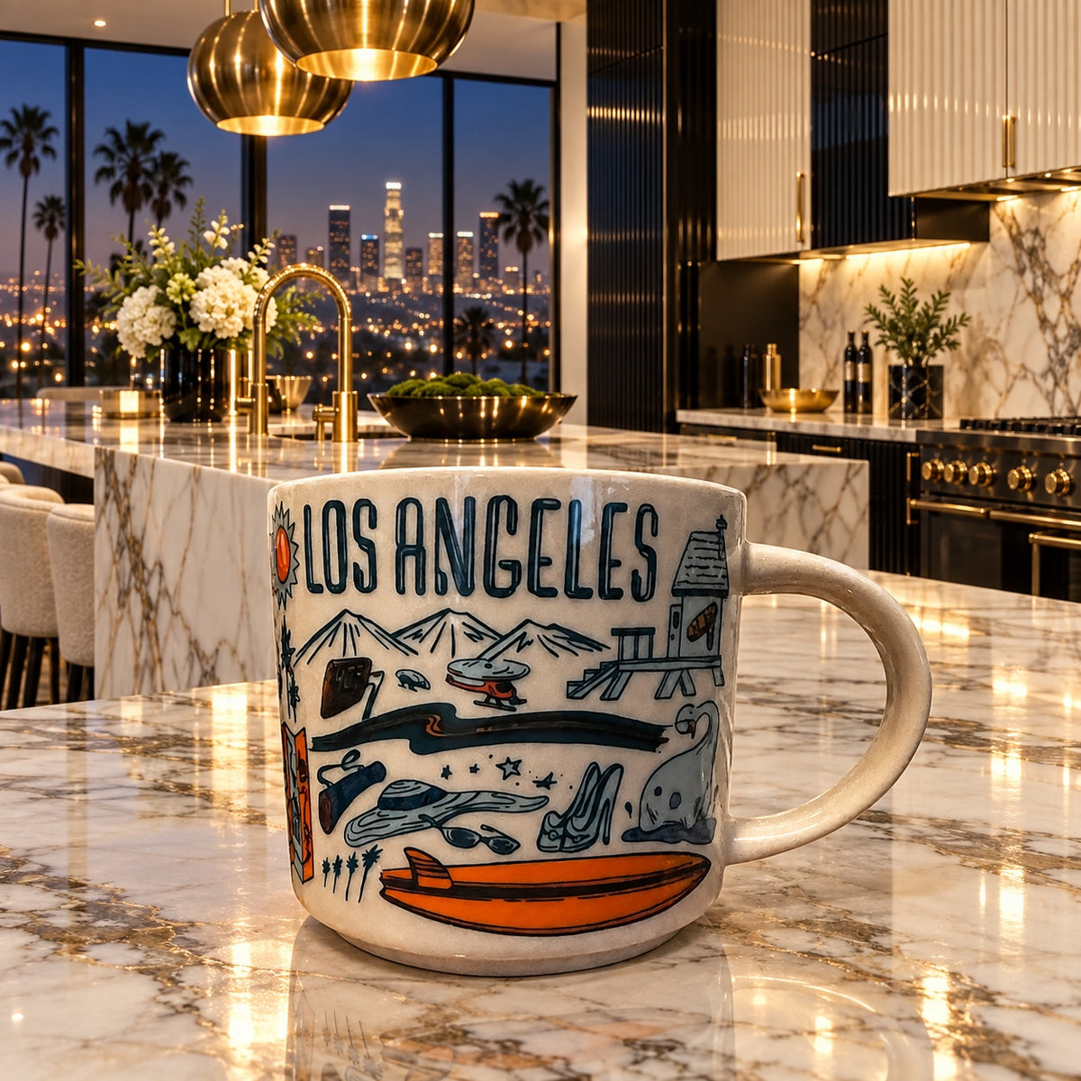 Starbucks Los Angeles “Been There Series”Across the Globe Coffee Mug Cup Blue