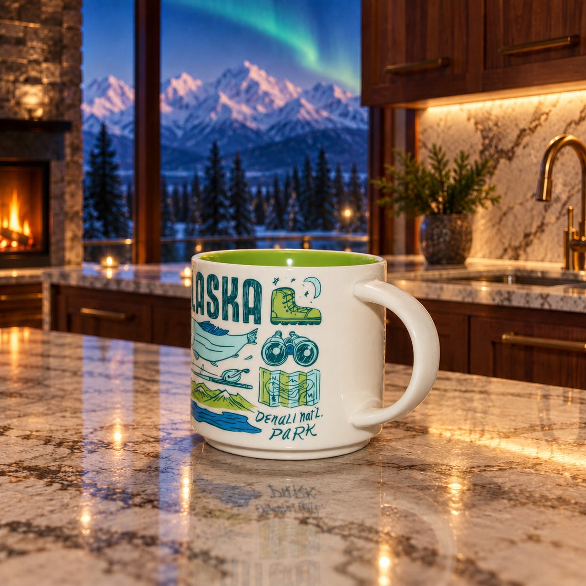 Starbucks Alaska Been There Series BTS 14oz Coffee Mug Cup EUC