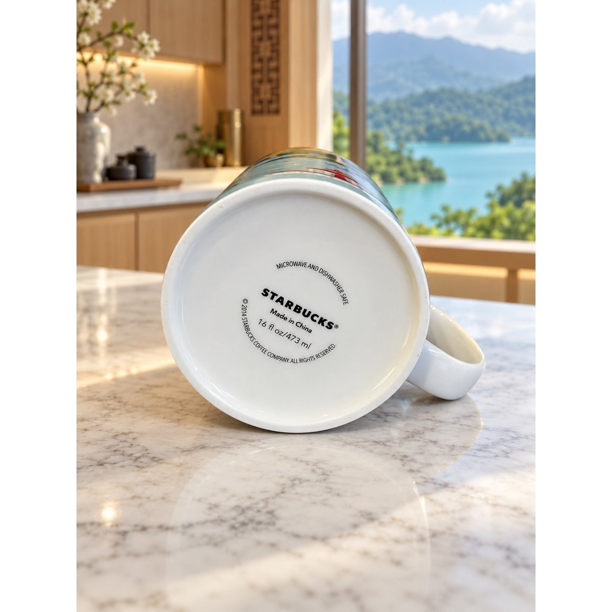 Starbucks Taiwan Sun Moon Lake 2014 16 oz City Mug Cable Car