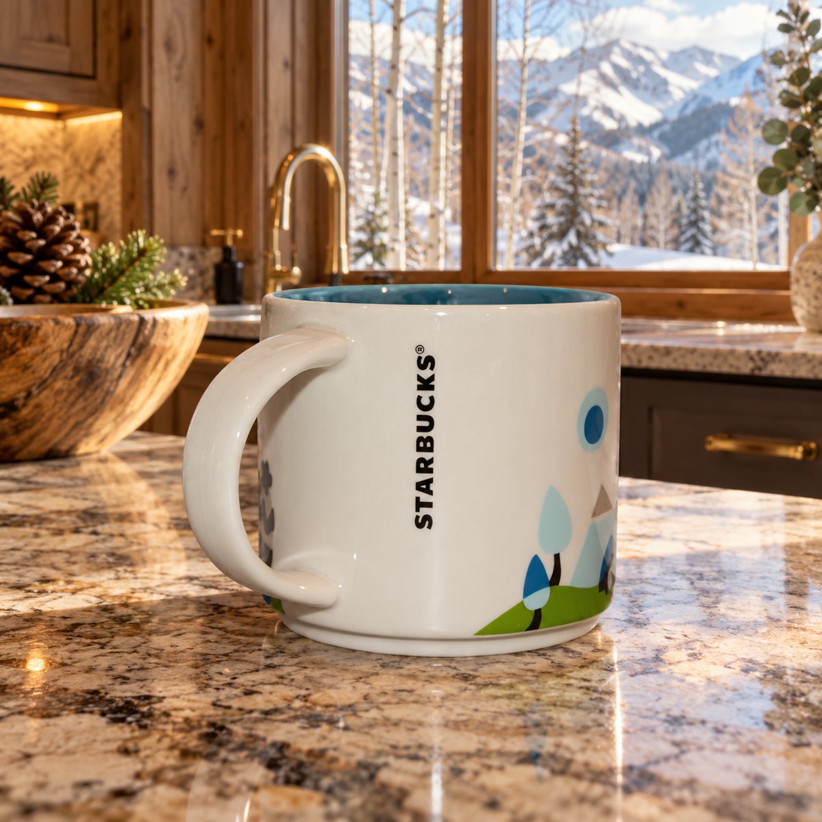 Starbucks Aspen Colorado You Are Here 14 oz Coffee Mug Ski Mountain YAH