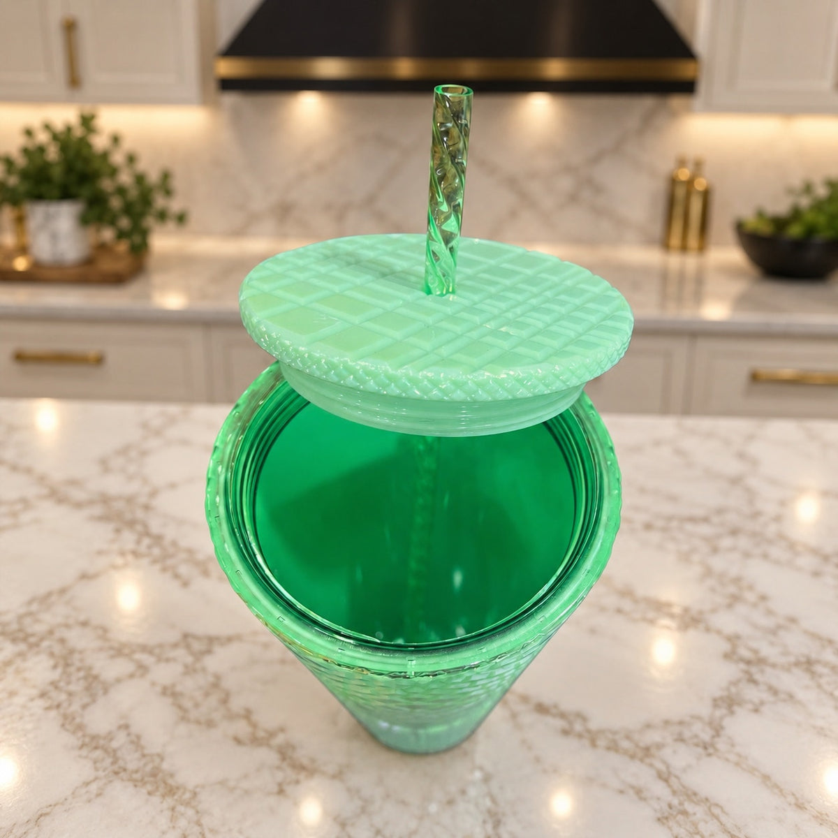 Starbucks Green Jeweled Tumbler Bling Cold Cup NWT