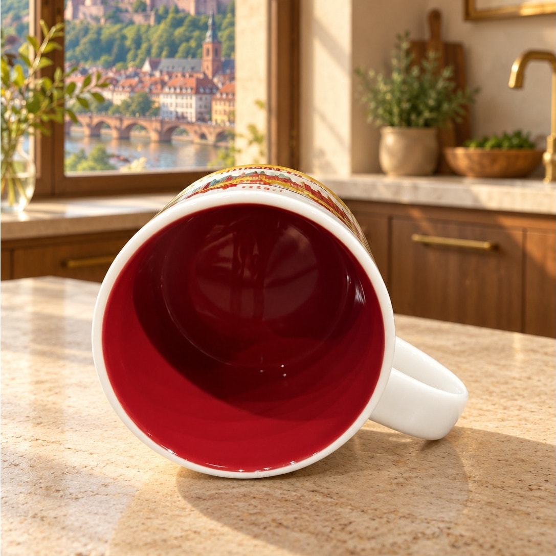 Starbucks Heidelberg Germany You Are Here Mug 14 oz Red Interior