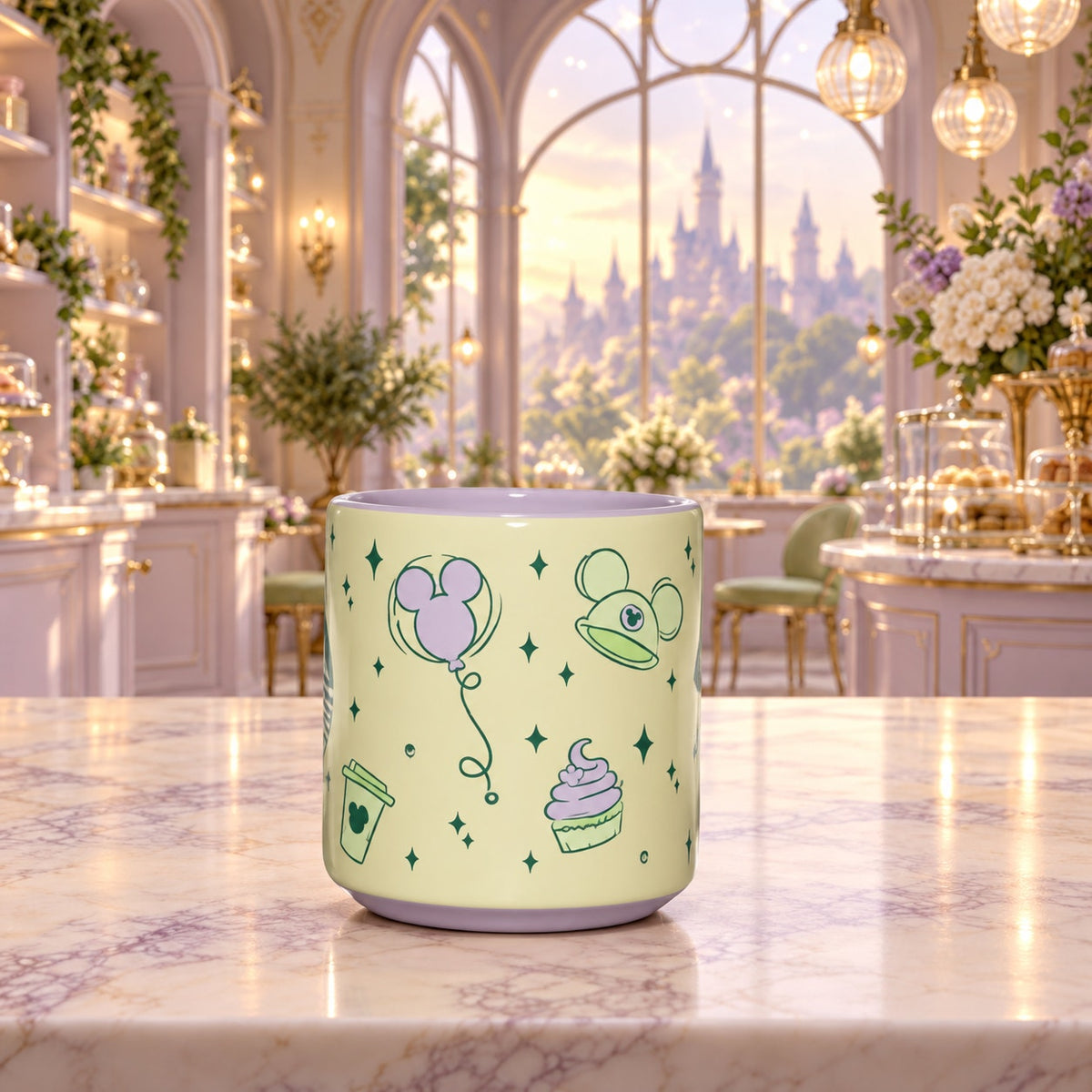 Disney Parks Starbucks 2026 Summertime Castle Matcha Lavender Mug NEW 14oz
