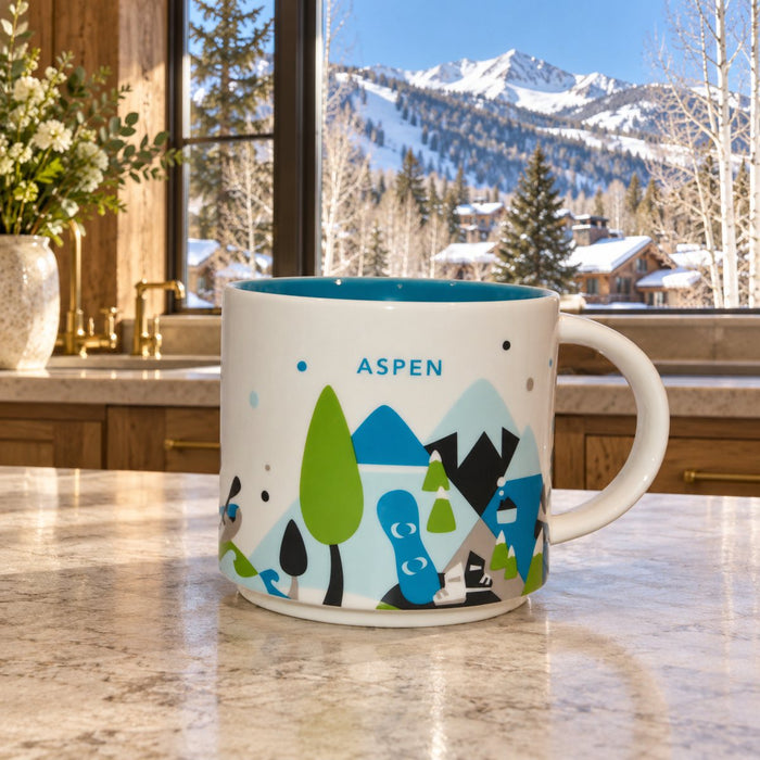 Starbucks Aspen Colorado You Are Here 14 oz Coffee Mug Ski Mountain YAH