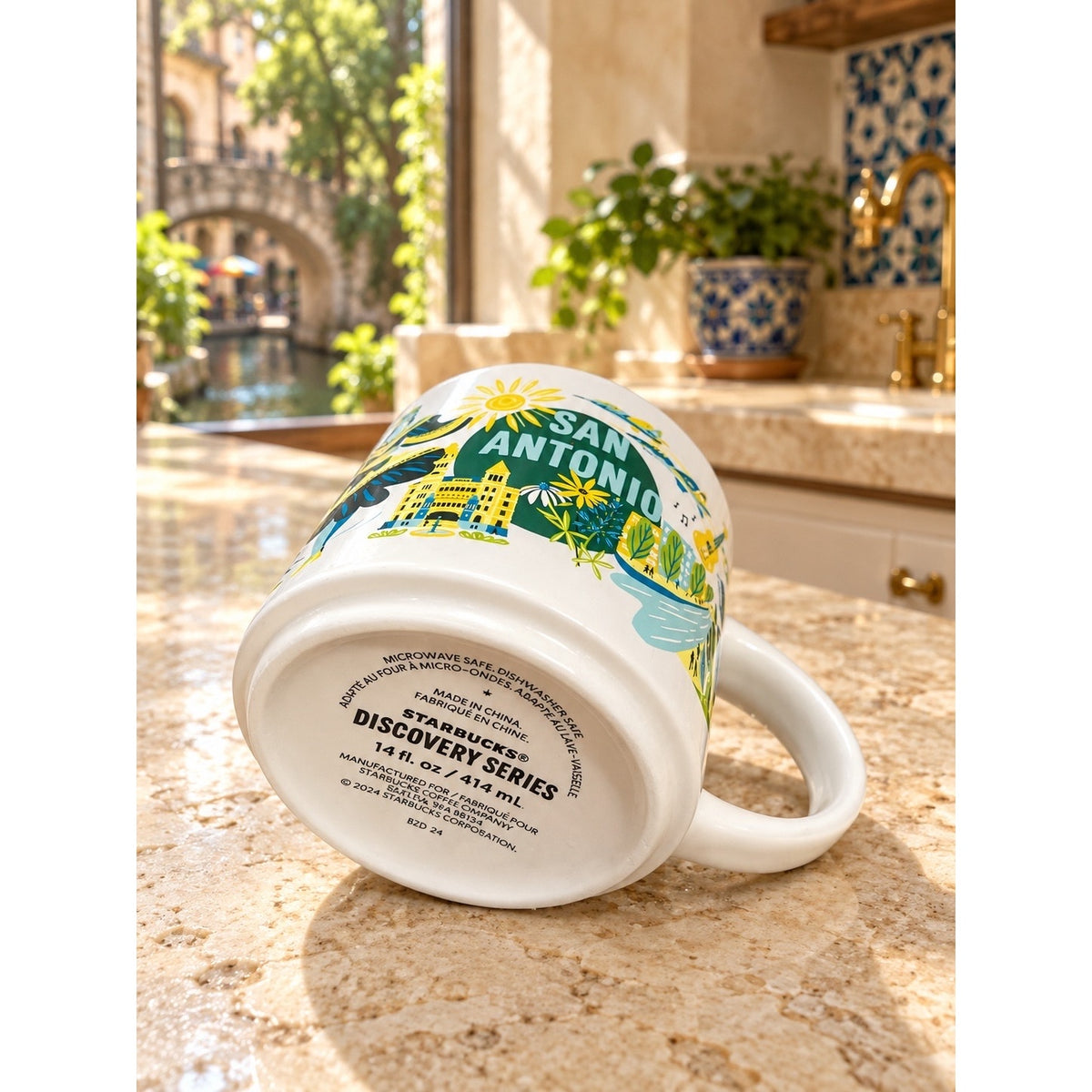 Starbucks San Antonio Discovery Series Mug 14 oz Teal Interior
