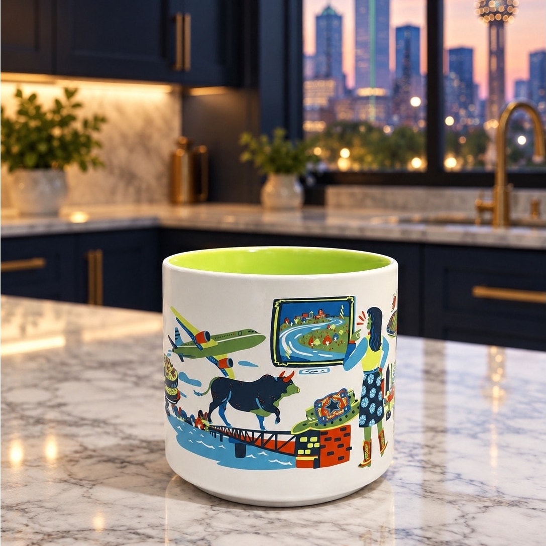 Starbucks Dallas Discovery Series Mug 14 oz Green Interior