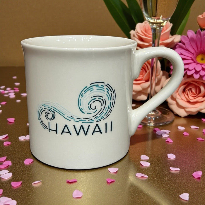 Starbucks Hawaii Blue Wave Coffee Mug 14oz White Ceramic