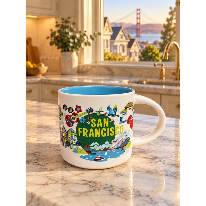 Starbucks San Francisco Discovery Series Mug 14 oz Blue Interior