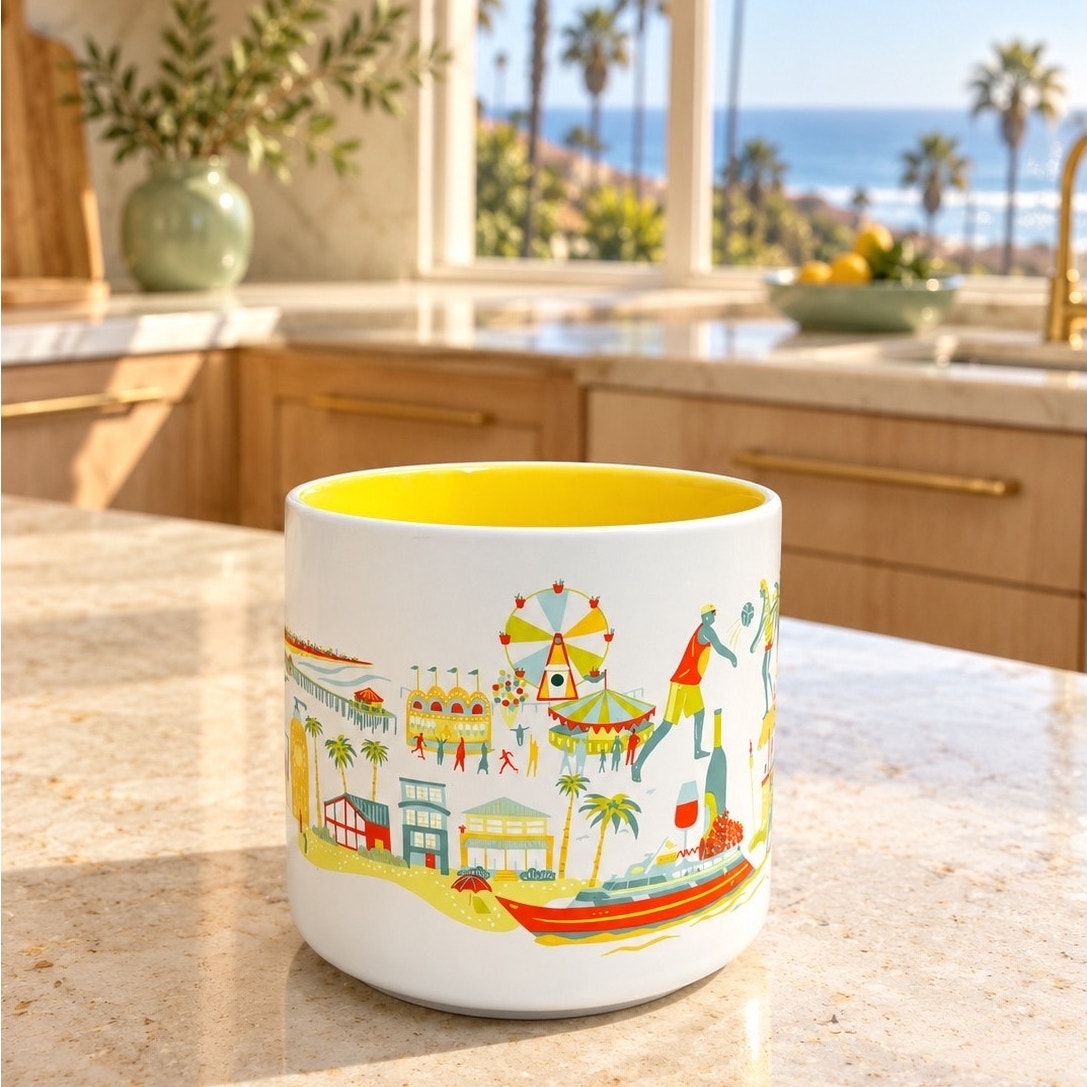 Starbucks Orange County Discovery Series Mug 14 oz Yellow Interior