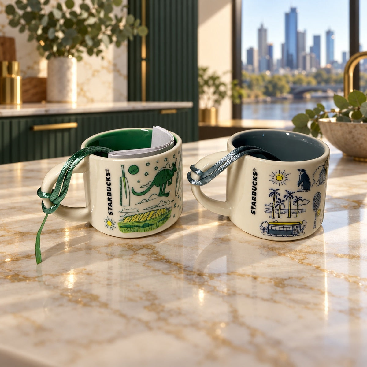 Starbucks Melbourne Australia 2oz Espresso Cup Set of 2 NWT
