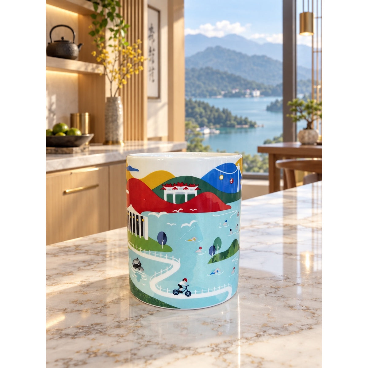 Starbucks Taiwan Sun Moon Lake 2014 16 oz City Mug Cable Car