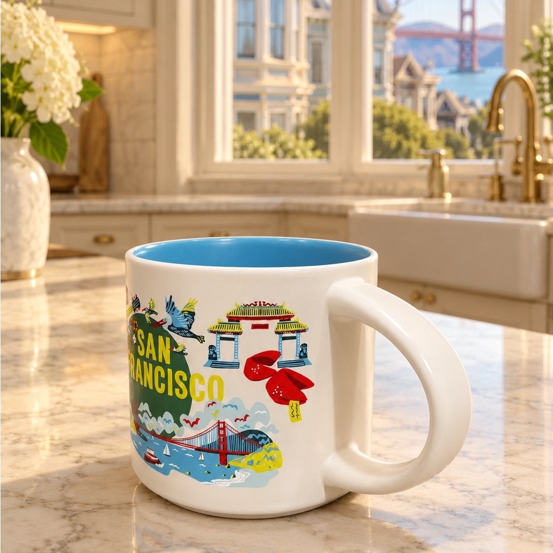 Starbucks San Francisco Discovery Series Mug 14 oz Blue Interior