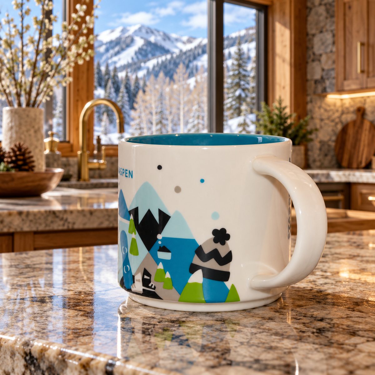 Starbucks Aspen Colorado You Are Here 14 oz Coffee Mug Ski Mountain YAH