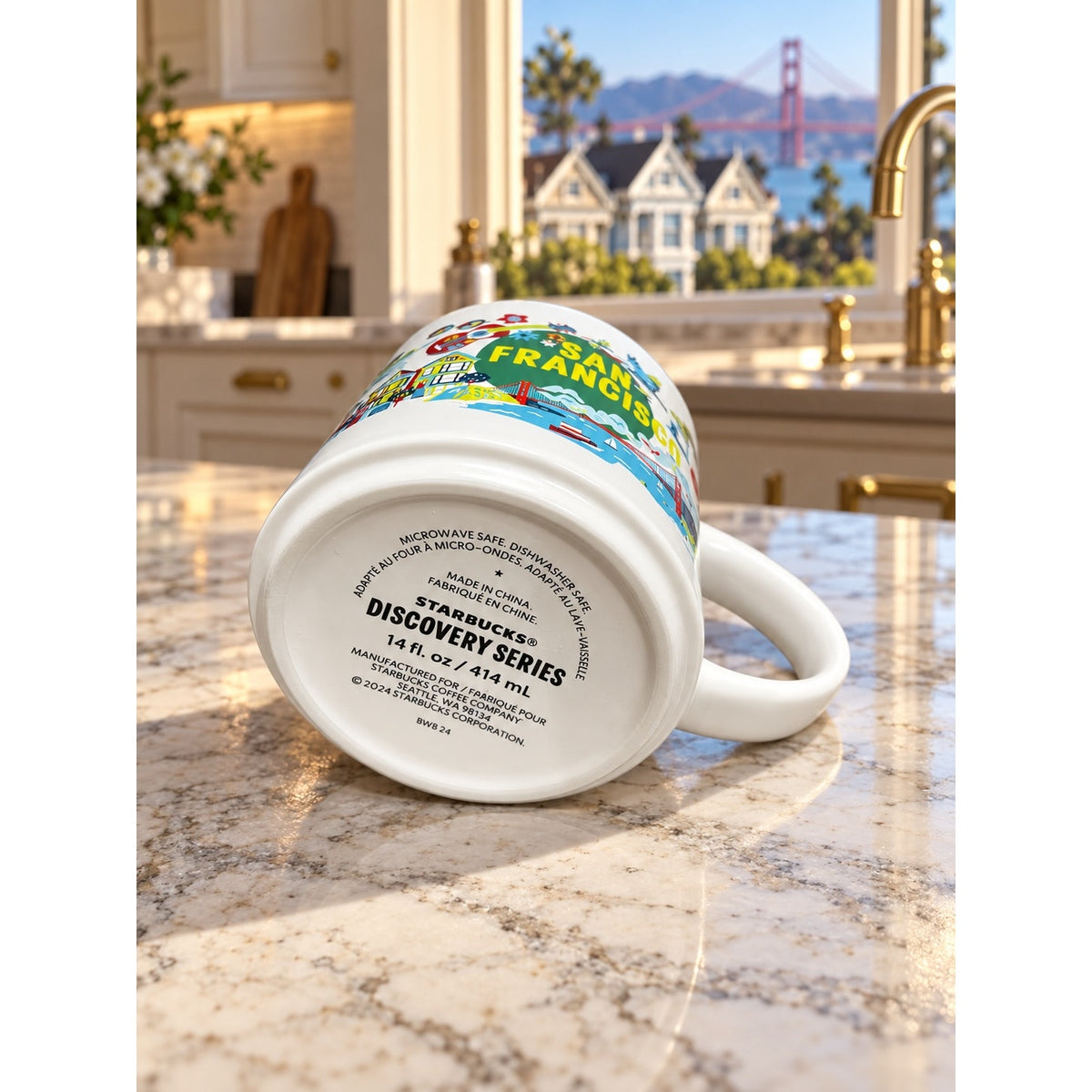 Starbucks San Francisco Discovery Series Mug 14 oz Blue Interior