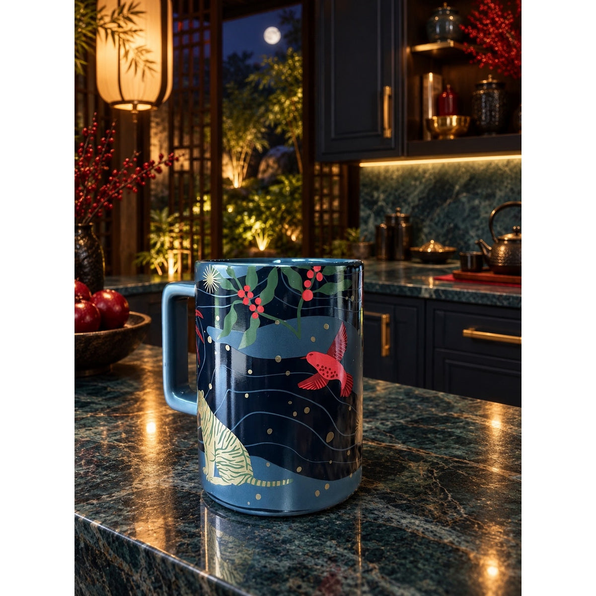 Starbucks Reserve Fable Tiger Bird Black Gold Ceramic Mug 12 Oz 2021